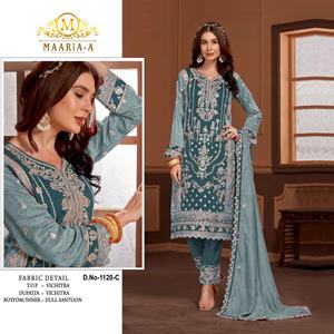 Lourd beau plus tendance à la mode lourd incroyable couleur lourd PV Vichitra avec broderie séquence travail Salwar costume - Product Image 6