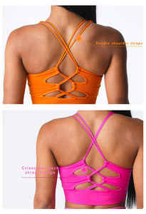 Sujetador deportivo de entrenamiento sin costuras de talla grande para mujer, transpirable, de secado rápido, logotipo personalizado, diseño Reversible ligero - Product Image 2