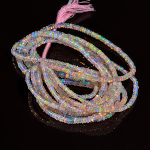 Cuentas de ópalo, cuentas lisas redondas de ópalo etíope rosa, cuentas de ópalo de fuego llamativas, cuentas de piedras preciosas de ópalo, cuentas de ópalo para la fabricación de joyas - Product Image 1