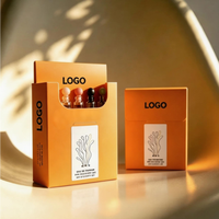 Coffret découverte de mini-parfums en forme de boîte à cigarettes en papier artistique créatif, 5 flacons colorés avec bouchon à bille, doublure en éponge, logo personnalisé pour le voyage