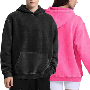Sudadera con capucha extragrande con lavado ácido Vintage para mujer, forro polar de algodón 100% pesado para invierno con cuello cómodo - Product Image 4