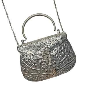 Bolso de latón Monedero de metal blanco Monedero de latón de Estilo Vintage para fiesta Boda y regalo Embrague étnico Bolso de mano de metal hecho a mano para mujer - Product Image 4