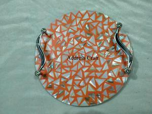 Bandeja decorativa Ramadán Eid, fregona y incrustaciones de resina, bandeja decorativa para el hogar, decoración del hogar de madreperla, bandeja de comida personalizada, vajilla - Product Image 3