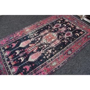 พรมตกแต่งสไตล์ตุรกี ขนาด 4.7x8.7 ฟุต พรมวินเทจ พรมสีชมพูลายเรขาคณิต - Product Image 2