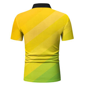 Chemise de performance pour homme |   Impression numérique à dégradé diagonal jaune-vert |   Tissu respirant, anti-humidité et à séchage rapide - Product Image 2