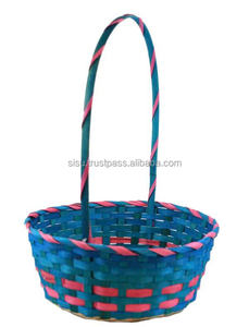 Cesta de Almacenamiento de Pascua Ecológica de Bambú Verde y Rojo Natural Hecha a Mano por Sisu Handicraft - Product Image 6
