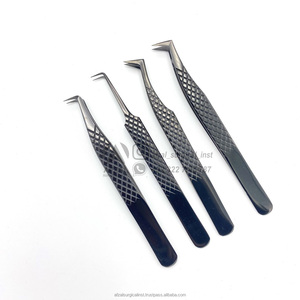 Extensions de cils en vrac de marque privée pince à épiler Logo personnalisé accessoires outil pince à cils ensemble or boîte en acier finition inoxydable - Product Image 4