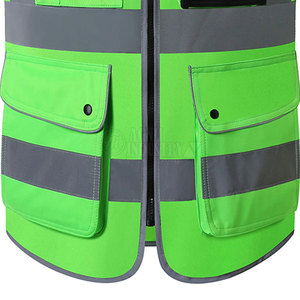 Vente en gros d'usine Nouveau style Gilet de chantier haute visibilité Logo personnalisé Conception de bande réfléchissante Gilet de sécurité - Product Image 3