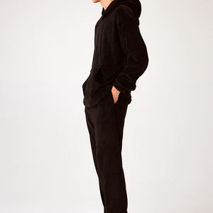 เสื้อมีฮู้ดฮิปฮอปขนแกะลำลองสำหรับผู้ชายผู้หญิงเสื้อแฟชั่นปักลายสีแดงดำเทา - Product Image 3