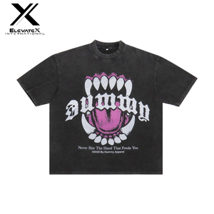 Unisex Acid <b>Washed</b> T-Shirts 220 GSM Cotton Quick Dry Hip Hop Printed Oversized Boxy Fit Cropped <b>for</b> <b>Men</b> and Women Wholesale - Product Image 1