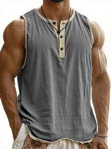 Camisetas sin mangas de gimnasio para hombre de algodón 100% Vintage de alta calidad, transpirables, sin mangas, lavado ácido, logotipo personalizado, tejido de punto, ajuste de talla grande 275 - Product Image 3