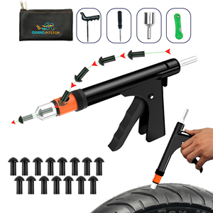 Grand Pitstop Tubeless Tire Gun Kit de reparación de pinchazos Tapón de seta de 15 orificios para coches Tractores-Herramientas de reparación de neumáticos negros - Product Image 2