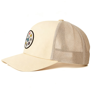 Casquette Trucker 6 Panneaux en Toile de Coton avec Dos en Maille, Broderie Symbole Nature, Légère, Respirante, Réglable, Protection Solaire, Mode Extérieure - Product Image 4