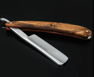 มีดโกนหนวดแบบตรงพับได้ทำจากสแตนเลสใบมีดตรงสำหรับช่างตัดผม - Product Image 4