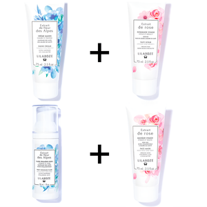 Lilaroze Paris Skin Care Set Alpine Flower Extract <b>Hand</b> Cream Pack Rose Extract Face <b>Scrub</b> First Wrinkle Fluid Extract - Product Image 1