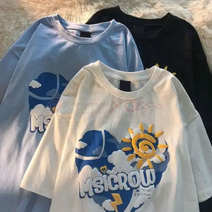 T-shirt surdimensionné pour femmes avec logo imprimé bouffant et coupe ample pour les tenues de mode urbaine t-shirt imprimé bouffant pour femmes - Product Image 6