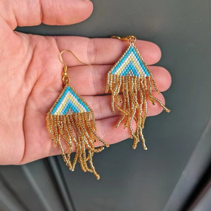 Pendientes para mujer y pendientes colgantes de cuentas de cristal de moda hechos a mano de calidad superior para niñas de HF CRAFTS - Product Image 1