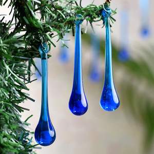 Lustre en forme de goutte d'eau bleue fait à la main, ornements de sapin de noël, cadeau en gros CL-147 - Product Image 1