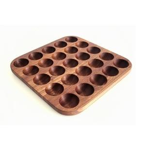 Plateau à oeufs en bois de forme carrée le plus vendu porte-oeufs en bois de taille personnalisée de qualité supérieure pour la cuisine - Product Image 1