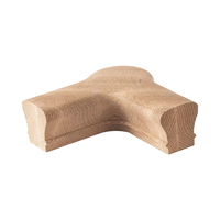 Accessoire de main courante en chêne rouge de haute qualité, embout à quart de tour à 90 degrés, pièces d'escalier durables pour main courante d'escalier moderne