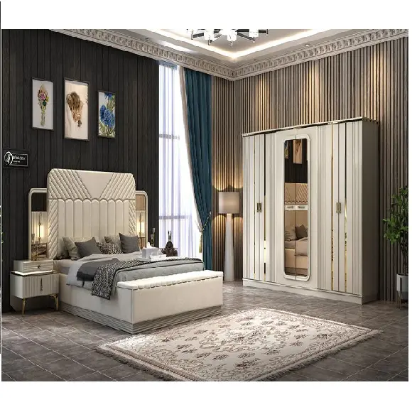 Mia Set kamar tidur Hotel Set kamar tidur furnitur mewah Set Modern dan murah mebel kamar tidur ukuran besar