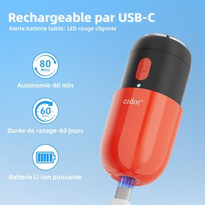 Mini rasoir électrique rechargeable par USB, compact, portable, étanche, sans fil, pour homme et femme, pour les voyages et la maison - Product Image 6