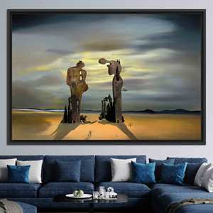 Millet's Angelus Canvas Print: Archeological Reminiscence Wall Art,BLACK <b>FRAMED</b> CANVAS - Product Image 1