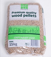 Pellets de bois à prix avantageux, sacs plastiques de 15 kg, 100 % bois de sapin/hêtre en Europe