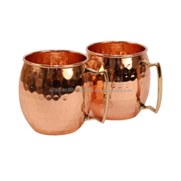 Ensemble de 2 mugs à bière rétro écologiques en cuivre Abi Overseas, vaisselle pour hôtels et restaurants, finition métallique de qualité supérieure, articles de bar, 10,14 oz
