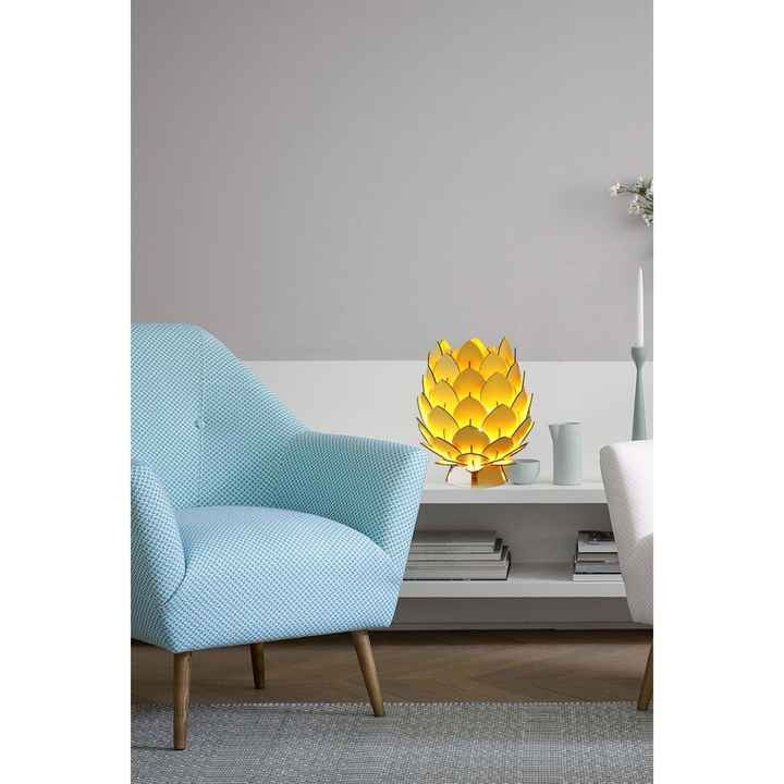 Decorative Wooden Pine Cone Lampshade Yellow