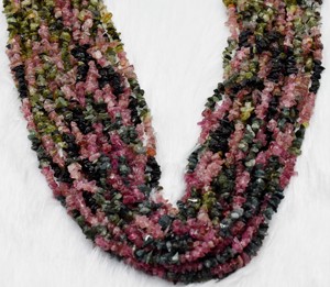 Cuentas de Turmalina Sandía de Cristal Natural, Forma Irregular, para Fabricación de Joyas, Semipreciosas, Curativas, Meditación, Anshul - Product Image 1