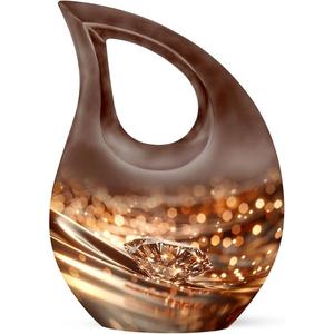 Beautiful <b>Green</b> Tear Drop Cremation Adult Urn for Human Ashes Decorative Cross Tear Drop Urn With Free <b>Velvet</b> Bag from India - Product Image 4