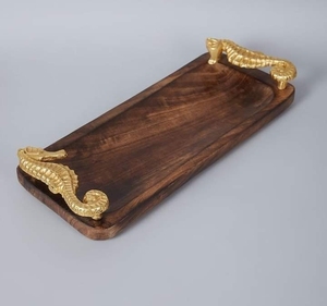 Plateau de service rond en bois de qualité supérieure avec un design intemporel pour tous les jours, disponible à un prix abordable pour l'exportation en gros - Product Image 1