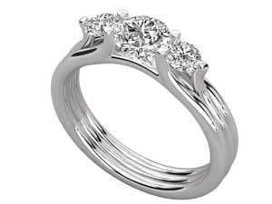 ชุดง่ามเพชร3เม็ดกลมประดับห้องแล็บสำหรับปลูกแหวนหมั้นทอง14K ได้รับการรับรองสำหรับงานแต่งงานของผู้หญิง - Product Image 6