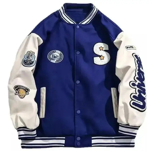 เสื้อแจ็คเก็ตเบสบอลวาร์ซิตี้ปักลายสำหรับผู้ชาย Ronpex International คุณภาพสูงแบบสั่งทำพิเศษ ปี 2024 ผลิตจากผ้าขนสัตว์ 100% ระบายอากาศได้ดี แห้งเร็ว เหมาะสำหรับฤดูร้อน - Product Image 1