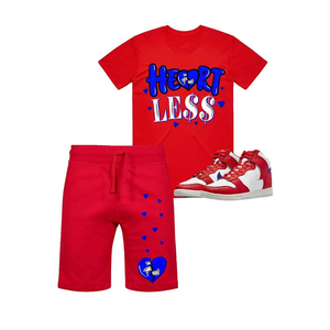 Men Vintage Customizable Two-Piece Summer T-Shirt Shorts Set Matching <b>Sneaker</b> Outfit <b>Black</b> Blue Breathable Streetwear Clothing - Product Image 2