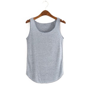 2024 débardeur en coton pour femmes 240 gsm respirant col rond personnalisé débardeur à la mode - Product Image 1