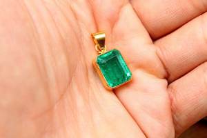 14k Or Colombie Émeraude Pendentif À La Main Antique Bijoux 925 En Argent Sterling Pierres Précieuses Collier Élégant Cadeau Pour Les Femmes - Product Image 4