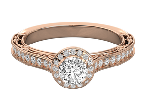 แหวนหมั้นเพชรสังเคราะห์14K สีโรสโกลด์สำหรับผู้หญิงแหวนหมั้นแบบคลาสสิกออกแบบได้ตามต้องการได้รับการรับรองจากห้องปฏิบัติการ - Product Image 4