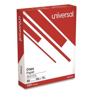 Universel 20 Lbs. Poids du lien 8,5 pouces X 11 In. Papier copie blanc brillant - 92 Copie 40/Palette - Product Image 3