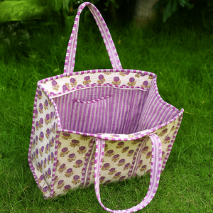 Sac fourre-tout matelassé en coton imprimé fleuri pour femmes Design à fermeture éclair à la mode avec bretelles de voyage d'hiver Sac en toile - Product Image 3