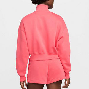 Camiseta de Cuello Redondo con Media Cremallera para Hombre, 270 gramos, Personalizada, Informal, con Logotipo Estampado en la Parte Delantera, Tejido Transpirable de Poliéster/Algodón, Blanca Lisa - Product Image 3