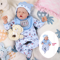 Poupées reborn Babeside 17'' Twinnie, poupées bébés réalistes endormies, nouveau-né garçon, poupées en vinyle avec corps en tissu