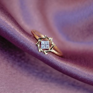 Anillo de oro macizo de 18 quilates certificado IGI con diamante ligero para joyería de uso diario - Product Image 3