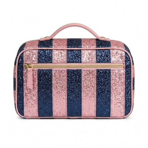 Personalized Glitter PU Cheer Make-Up Pouch Cheerleader Toiletry Bag Custom Embroidered Cosmetic <b>Case</b> Travel Organizer - Product Image 3