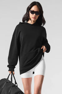 Sudadera con capucha de manga larga para mujer de alta calidad transpirable estilo informal logotipo frontal impreso bolsillo cómodo otoño pulóver Sudadera con capucha - Product Image 3