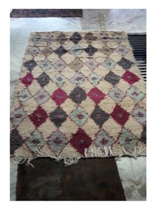 100% Wool Moroccan Hand Woven Bohemian Floor Area Rug Carpet Vintage Authentic Indian <b>Striped</b> Soft Tufted Machine Made Home - Product Image 3