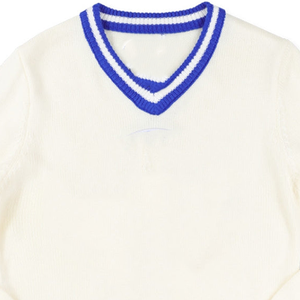 Suéter blanco personalizado con cuello en V para la hermandad ZPB Suéter con letras griegas personalizado - Product Image 4