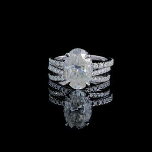 2.50ct Oval Cut Moissanite Diamond Anniversary Ring Gift For Women's Ring Set White Gold Fine Jewelry 925 Sterling <b>Silver</b> - Product Image 1