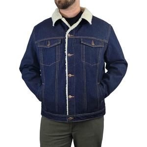 Veste en jean à col montant coupe ajustée pour hommes, style décontracté, respirant et écologique - Product Image 2